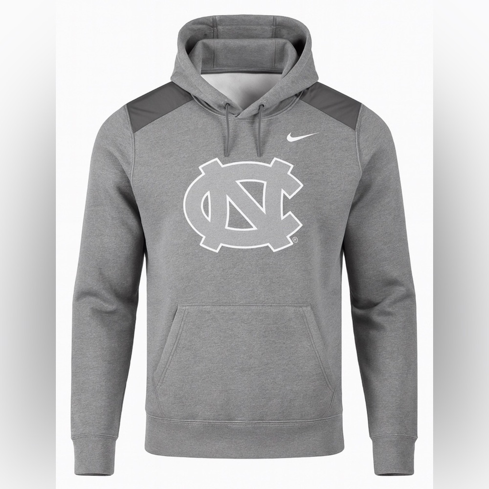NIKE North Carolina Tarheels NCAA 1/8 Zip Hoodie Size Large Gray/Gray